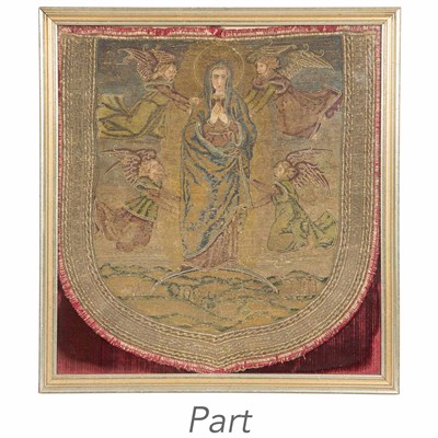 Lot 310 - Continental Metallic Thread Embroidered...