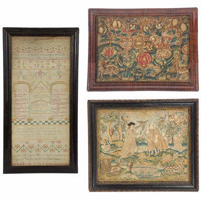 Lot 318 - Group of English Samplers and Needlework...