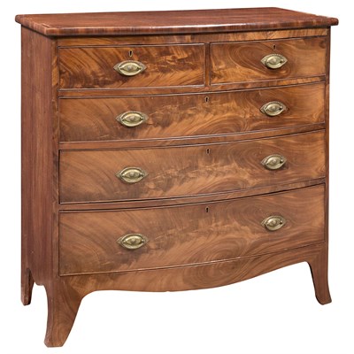 Lot 237 - George III Mahogany Bowfront Chest of Drawers...