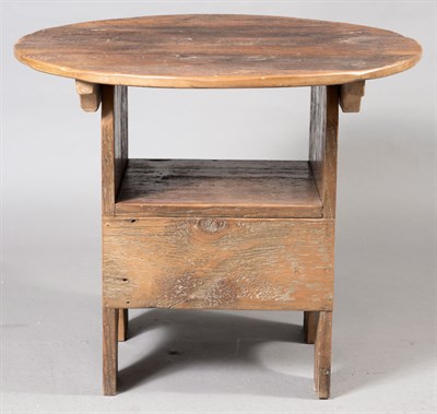 Lot 214 - Pine Hutch Table Height 30 inches, diameter 36...
