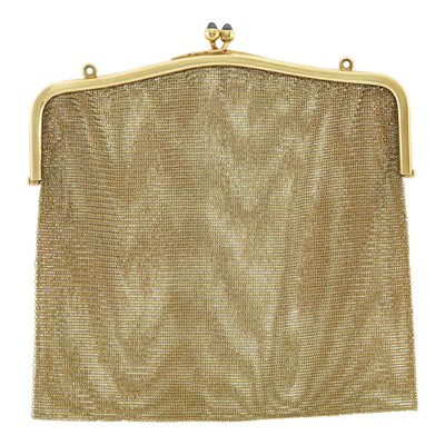 Lot 26 - Gold and Sapphire Mesh Purse