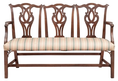 Lot 325 - George III Style Mahogany Triple Chair Back...