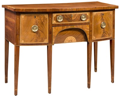 Lot 248 - George III Inlaid Mahogany Bowfront Sideboard...