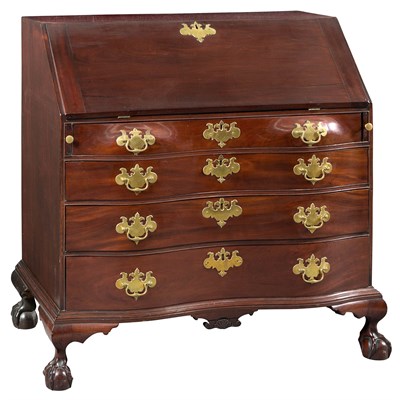 Lot 150 - Chippendale Mahogany Reverse-Serpentine...