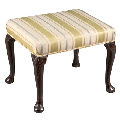 Lot 187 - George II Upholstered Mahogany Stool Possibly...