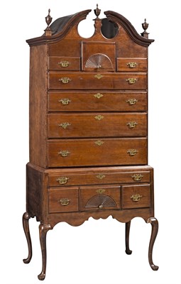 Lot 196 - Queen Anne Cherry High Chest The upper and...