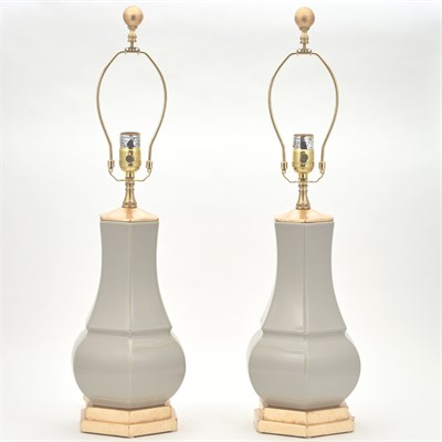 Lot 223 - Pair of Chinese Style Gray Glazed Porcelain...