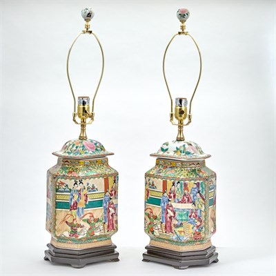 Lot 85 - Pair of Chinese Rose Medallion Style Porcelain...