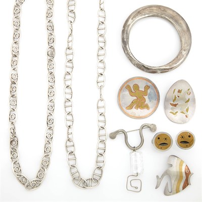 Lot 1693 - Group of Silver and Metal Jewelry