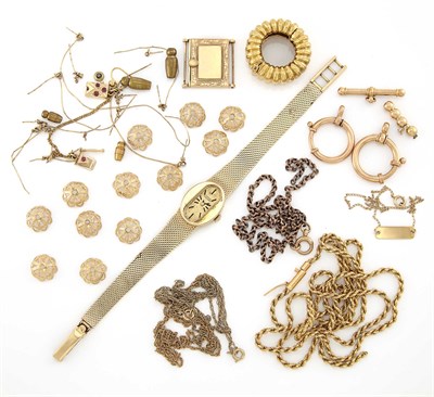 Lot 1658 - Group of Gold, Low Karat Gold and Metal Jewelry and Fragments