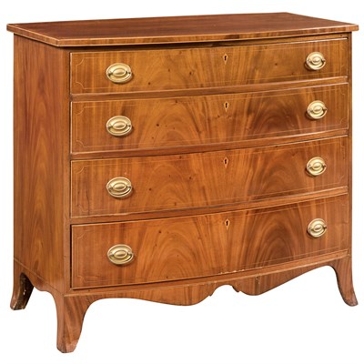 Lot 208 - Federal Inlaid Mahogany Bowfront Chest of...