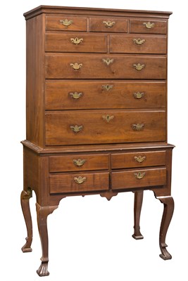 Lot 195 - Queen Anne Walnut High Chest Delaware Valley...