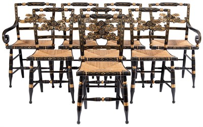 Lot 217 - Set of Eight Classical Style Painted and...