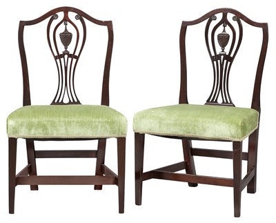 Lot 145 - Pair of Federal Mahogany Upholstered Side...