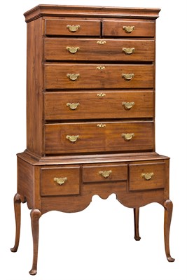 Lot 260 - Queen Anne Cherry High Chest New England The...