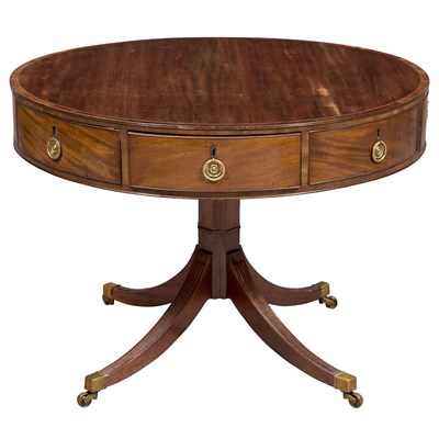 Lot 232 - George III Mahogany Drum Form Library Table...