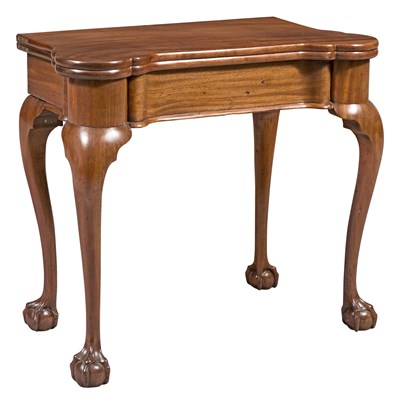 Lot 258 - Chippendale Mahogany Turret-Top Fold-Over Card...