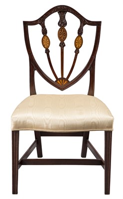 Lot 235 - Federal Carved and Inlaid Mahogany Shield-Back...