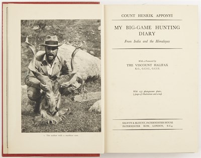 Lot 20 - APPONYI, COUNT HENRIK My Big-Game Hunting...
