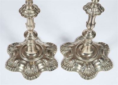 Lot 477 - Pair of George III Paktong Candlesticks Circa...