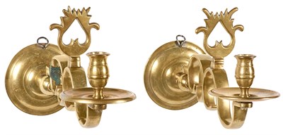 Lot 463 - Pair of Brass Single Light Sconces Probably...
