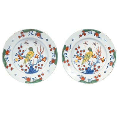 Lot 464 - Pair of Dutch Delft Polychrome Faience...
