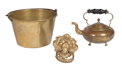 Lot 508 - Group of Brass Fireplace Equipment 18th/19th...