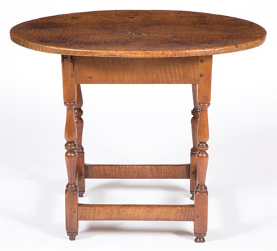 Lot 532 - William and Mary Figured Maple Oval-Top Tavern...