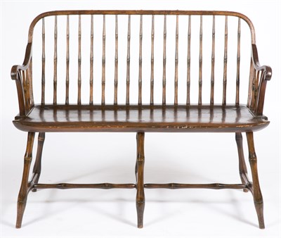 Lot 422 - Windsor Style Bamboo-Turned Bench Pennsylvania...