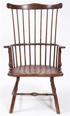 Lot 492 - Red Painted Comb Back Windsor Armchair...