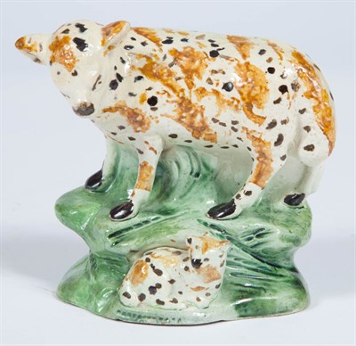 Lot 459 - Three Staffordshire Sponge Decorated Pottery...