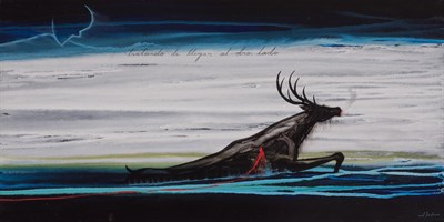 Lot 2038 - Jose Bedia Cuban, b. 1959 Tratando de Llegar...