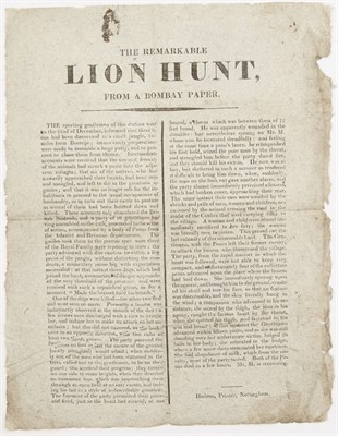 Lot 15 - [ANON.] The remarkable lion hunt, from a...