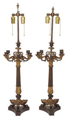 Lot 215 - Pair of Neo-Grec Style Gilt and Patinated...