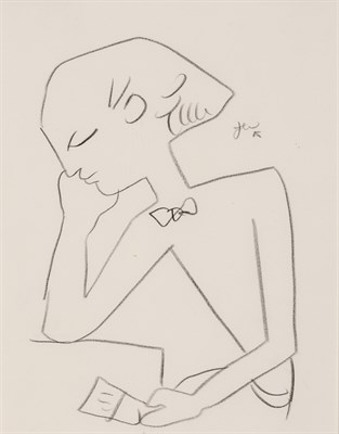 Lot 95 - Jean Cocteau French, 1889-1963 Man Reading...