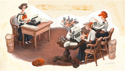 Lot 99 - Lucille Corcos American, 1906-1973 Typing Pool,...