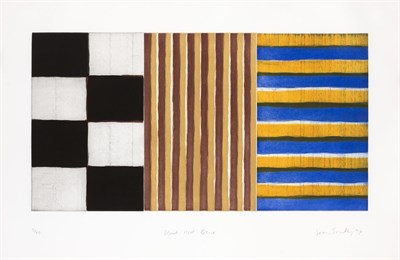 Lot 215 - Sean Scully (b. 1945) BLACK RED BLUE Color...