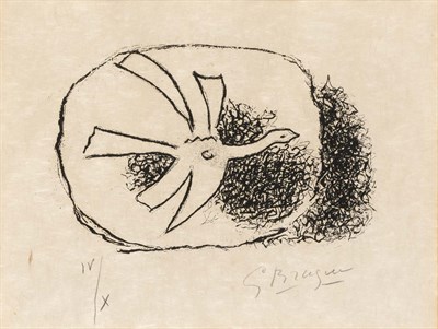 Lot 17 - Georges Braque OISEAU EN VOL (V. 135) Aquatint,...