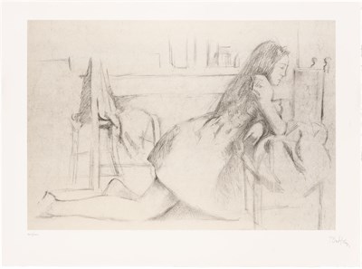 Lot 8 - Balthus (1908-2001) JEUNE FILLE ASSISE; JEUNE...