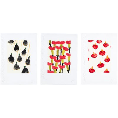 Lot 226 - Donald Sultan BLACK BELLS; PINK T'S; RED BELLS...