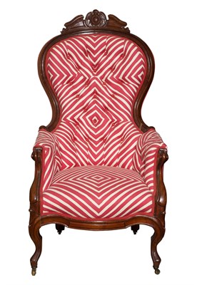 Lot 153 - Rococo Revival Upholstered Mahogany Armchair