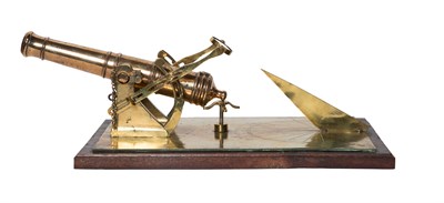 Lot 117 - Brass Model of a Canon and Sundial Mounted on...