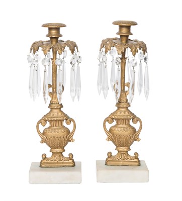 Lot 266 - Pair of Gold Painted Cast Metal and White...
