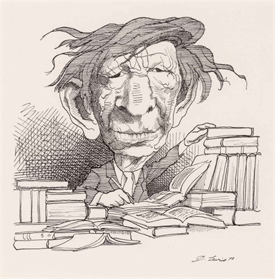Lot 249 - David Levine American, 1926-2009 W.H. Auden,...