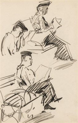 Lot 267 - George Luks American, 1867-1933 Study of Men...