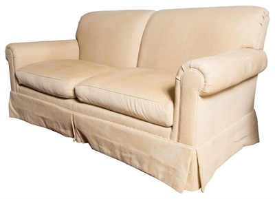 Lot 159 - Upholstered Two-Cushion Sofa Height of...