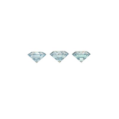 Lot 505 - Three Unmounted Light Blue and Fancy Greyish Blue Diamonds