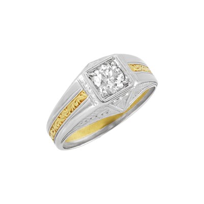Lot 209 - Two-Color Gold and Diamond Ring