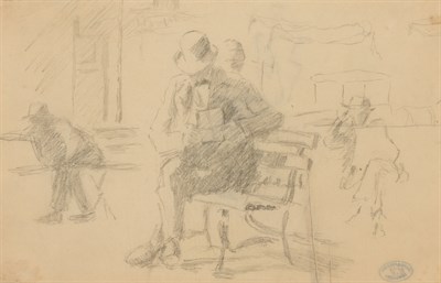 Lot 332 - Joseph Stella American, 1877-1946 Figures on a...