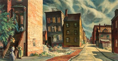 Lot 345 - Sam Thal American, 1903-1964 Street - Narrow...